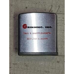 Vintage Zippo Tape Measure Grinding, Inc. Promotional Original Box USA